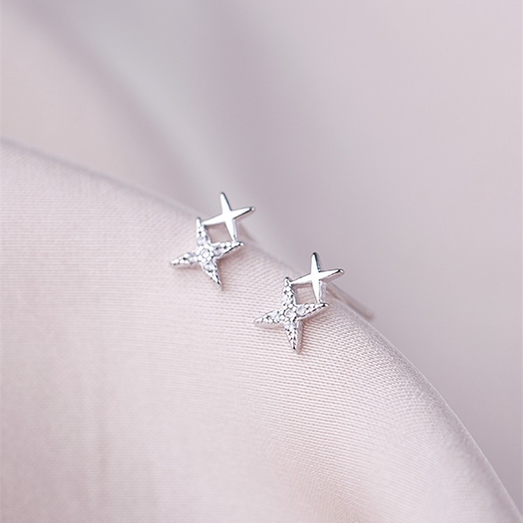 Hoa tai mạ bạc thời trang phong cách Hàn Quốc dành cho nữ