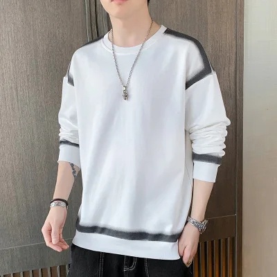 Áo Thun Tay Dài Cổ Tròn Màu Trơn Thoải Mái Thời Trang Xuân Thu Mới Cho Nam