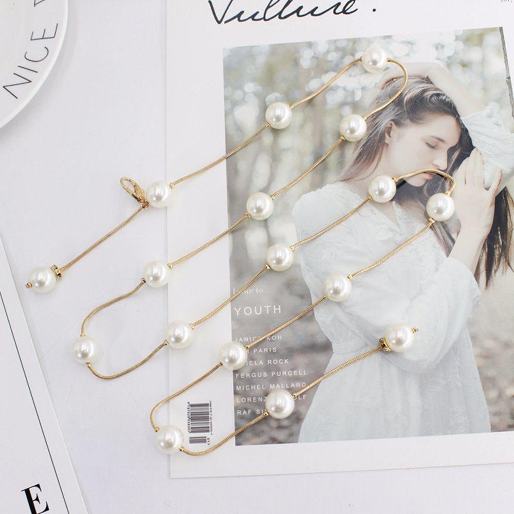 Thắt Lưng Acrylic Khóa Hợp Kim Đính Ngọc Trai Nhân Tạo Dễ Điều Chỉnh Thời Trang