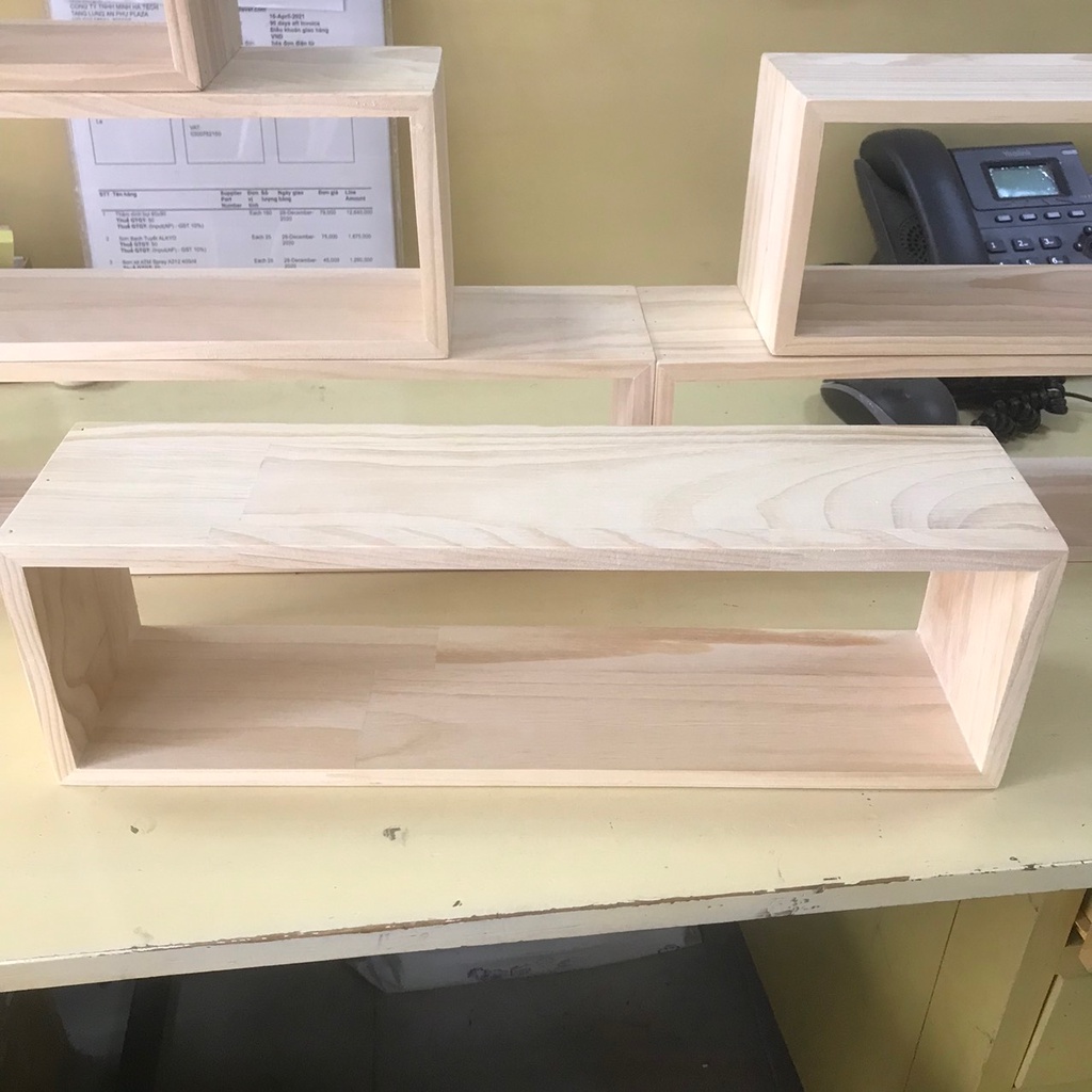 Kệ gỗ để bàn mini, gỗ thông tự nhiên chống nước, chống mốc hàng đánh bóng đẹp