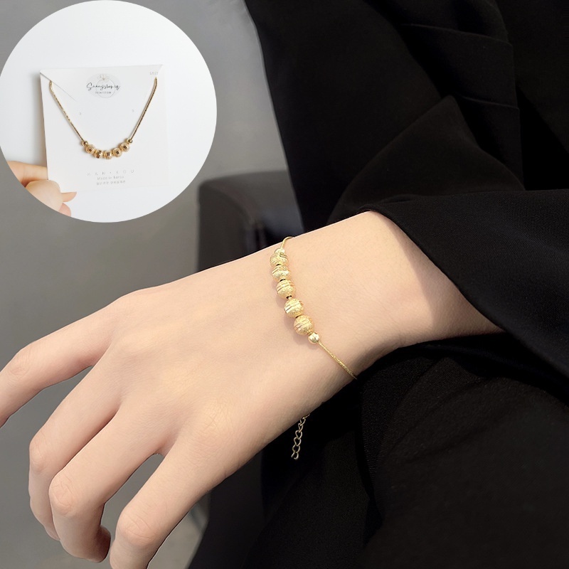 Vòng Tay Titan Không Gỉ Sunny Hình Quả Cầu Vàng Thời Trang Cho Nữ-VT07