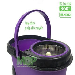 Bộ lau nhà robot 360 độ cây măm inox tặng kèm bông lau