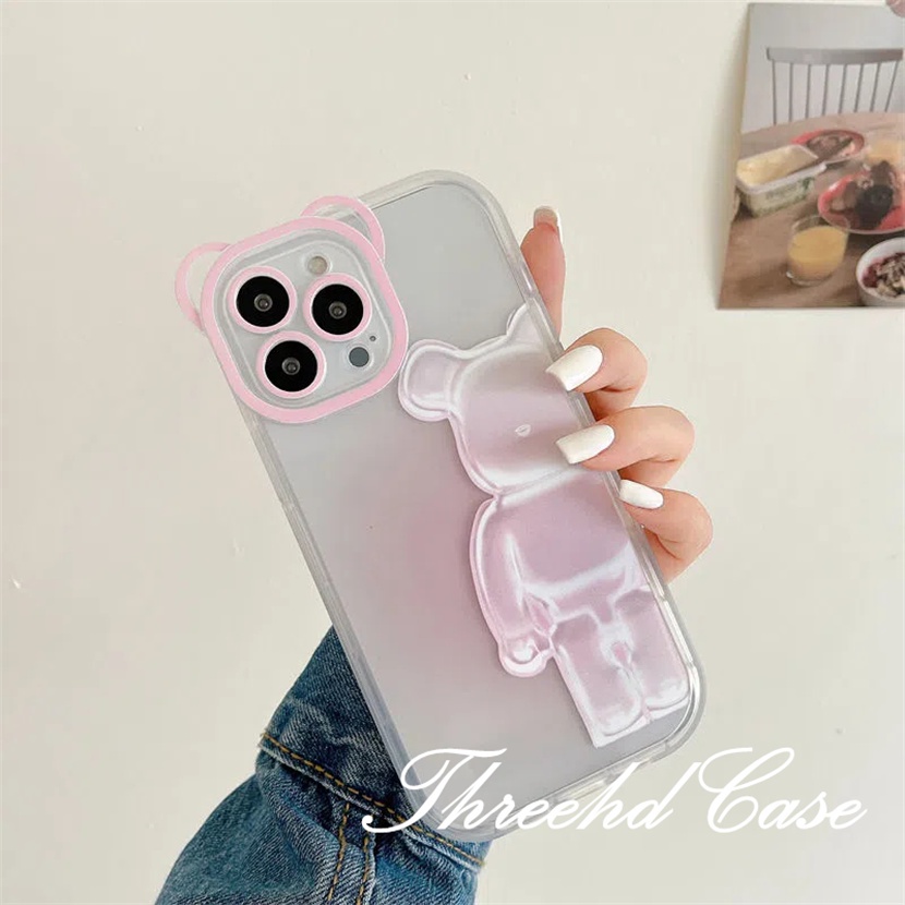 Ốp Điện Thoại Mềm Hình Gấu Đơn Giản Cho iPhone 14 13 12 11 Pro Max SE2020 X XR Xs Max 7 8 Plus