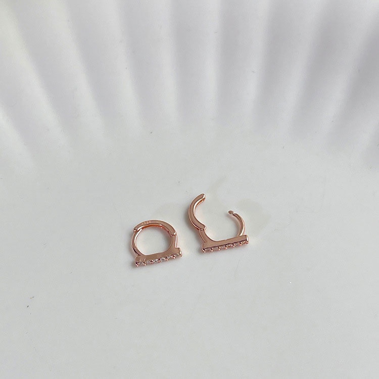 XiaoboACC Khuyên Tai Dạng Vòng 6mm Khảm Đá Zircon Nhân Tạo Nhỏ Phỏng Theo Kiểu Trong Phim Hàn Quốc Nevertheless