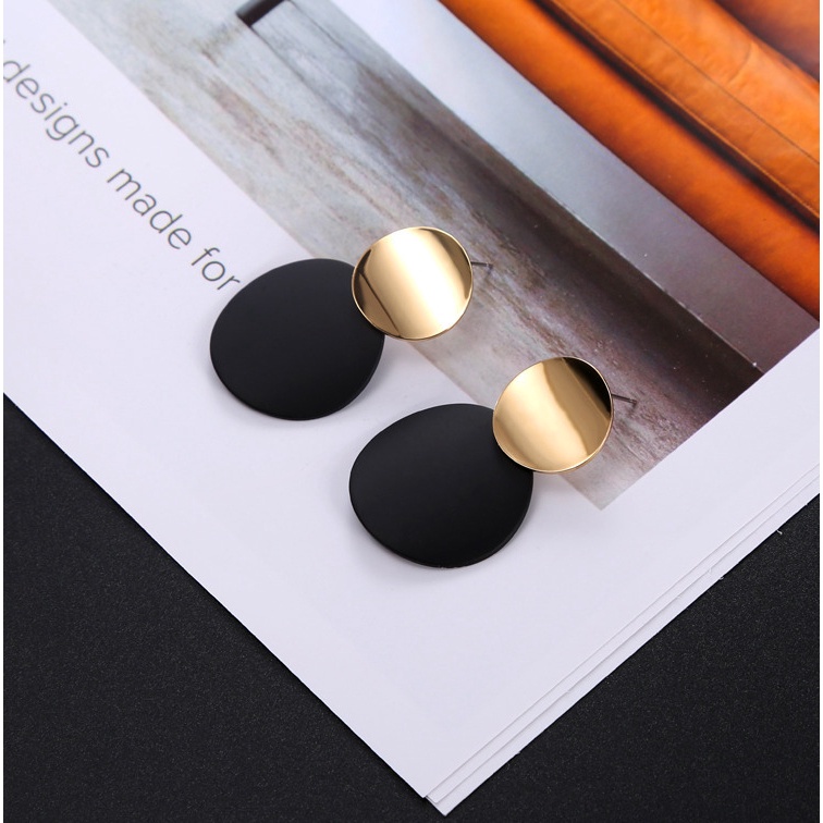 [Bán Chạy] Bông Tai Hình Tròn Lớn Phong Cách Hàn Quốc Thời Trang Cho Nữ