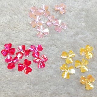 Gói 5 bông hoa kim sa cỏ 3 lá trang trí thủ công làm đồ handmade dễ thương