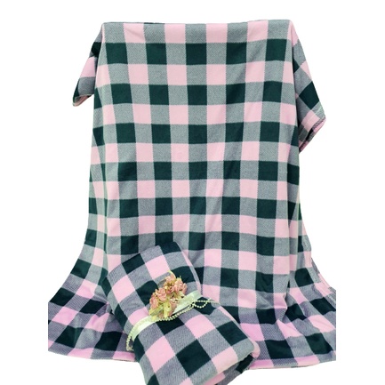 ❌||Mền nỉ||❌Thái cotton CARO HỒNG văn phòng đi học