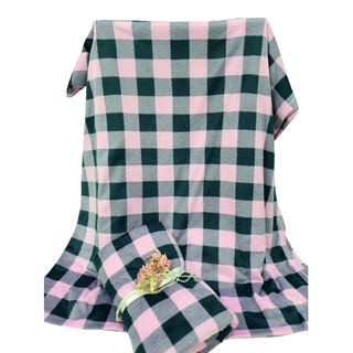 Sale 75k còn 65k.||Mền nỉ||❌Thái cotton CARO HỒNG văn phòng đi học