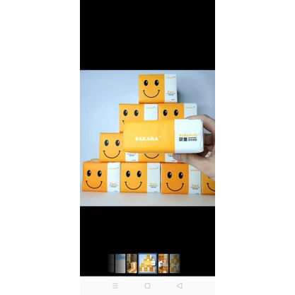 Giấy ăn gấu trúc 4 lớp Sakara hình mặt cười siêu dai, siêu mềm