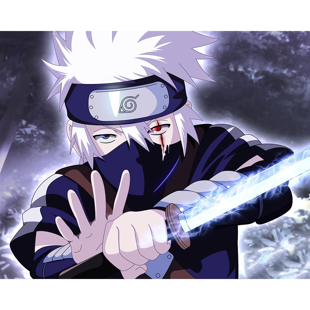 Tranh Sơn Dầu Trang Trí Hình Naruto (Tự Sơn)