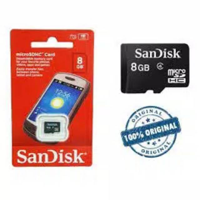 Thẻ Nhớ Micro Sd / Microsdhc Class 4 8gb Hiệu Sandisk