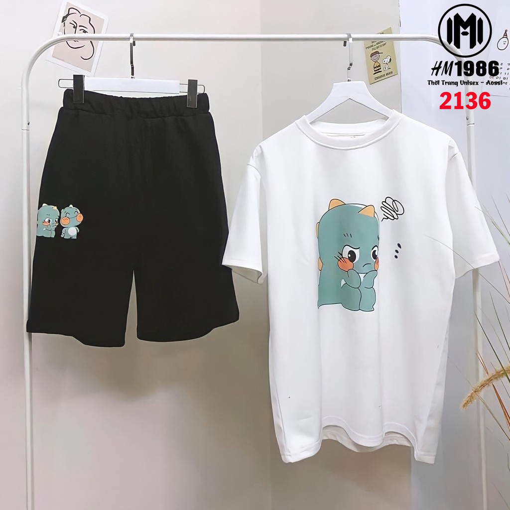 Đồ bộ hoạt hình Bộ mặc nhà form rộng Unisex KLONG SUY NGHĨ Freesize dành cho nam nữ Hm1986