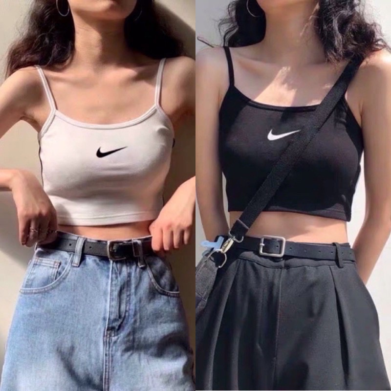 Áo Croptop 2 Dây Thêu LoGo A5186