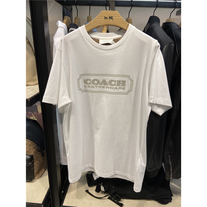 Áo Thun COTTON Ngắn Tay In LOGO COACH Cổ Điển Dành Cho Nam