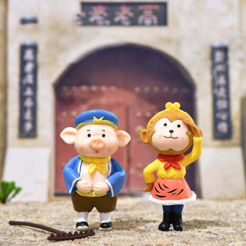 Thầy trò Đường Tăng,Tây Du Ký mini Đường Tăng, Tôn Ngộ Không, Bát Giới, Sa Tăng, Bạch Mã - Mô hình trang trí mini