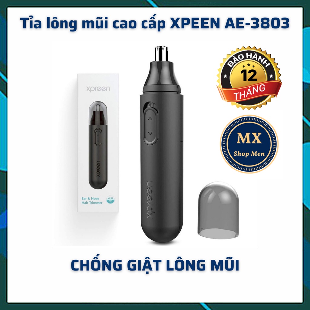 Máy tỉa lông mũi, máy cắt lông mũi thông minh Xpreen AE3803 chính hãng cao cấp, chống giật lông mũi