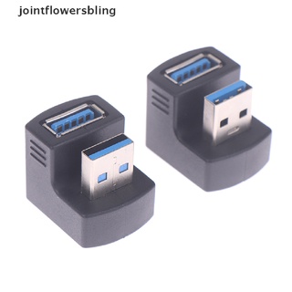 jointflowersbling Up & Down 180 Degree Angled USB 3.0 Adapter A Male to Female Extension Connector JLG