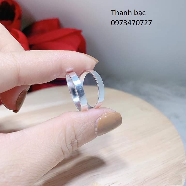 Nhẫn bạc nữ - nhẫn bạc bản 3mm nữ nam đeo đẹp - phụ kiện thời trang