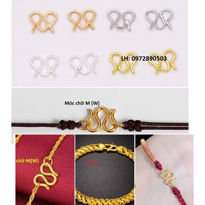 Móc khóa chữ M, móc chữ W, móc chữ S làm trang sức vòng tay, vòng cổ, làm thủ công handmade
