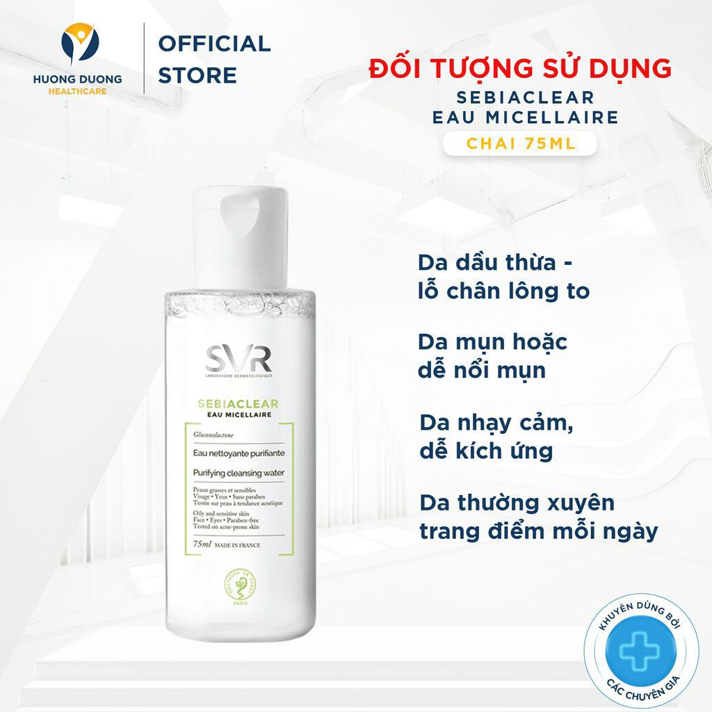 Nước Tẩy Trang Cho Da Dầu Mụn SVR Sebiaclear Eau Micellaire 75ml
