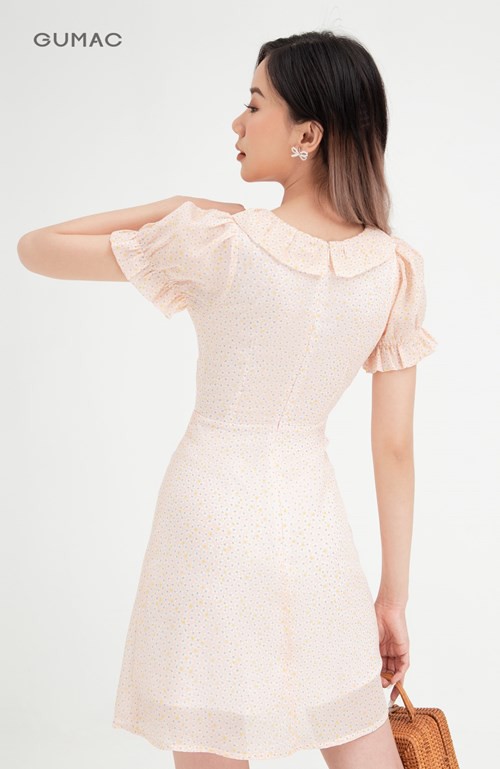 [Mã MABR07062 giảm 8% tối đa 50K đơn từ 249K] Đầm ôm nữ body cổ V bèo cổ GUMAC thiết kế công sở, màu cam DB450 | BigBuy360 - bigbuy360.vn