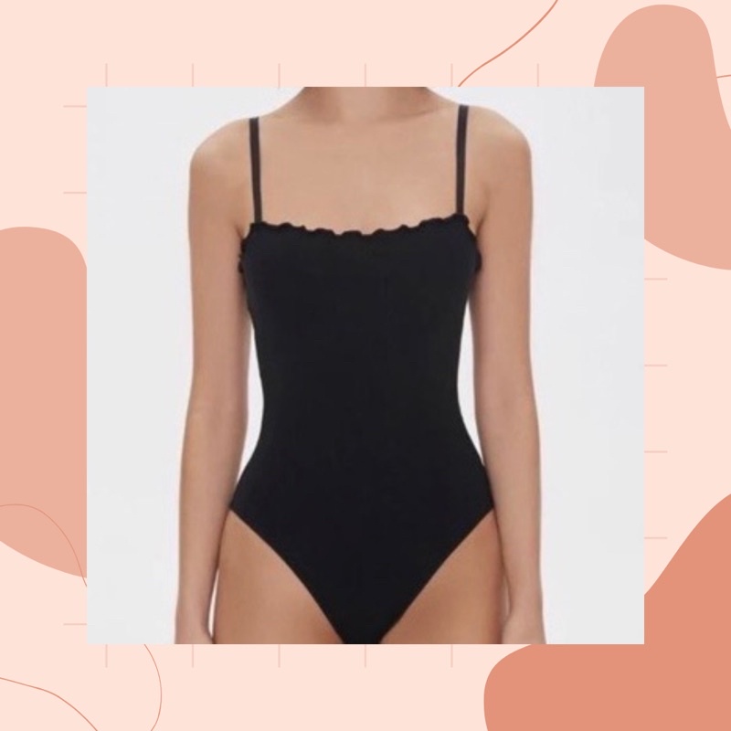 Bộ Bodysuit Hai Dây Thun Gân Chính Hãng
