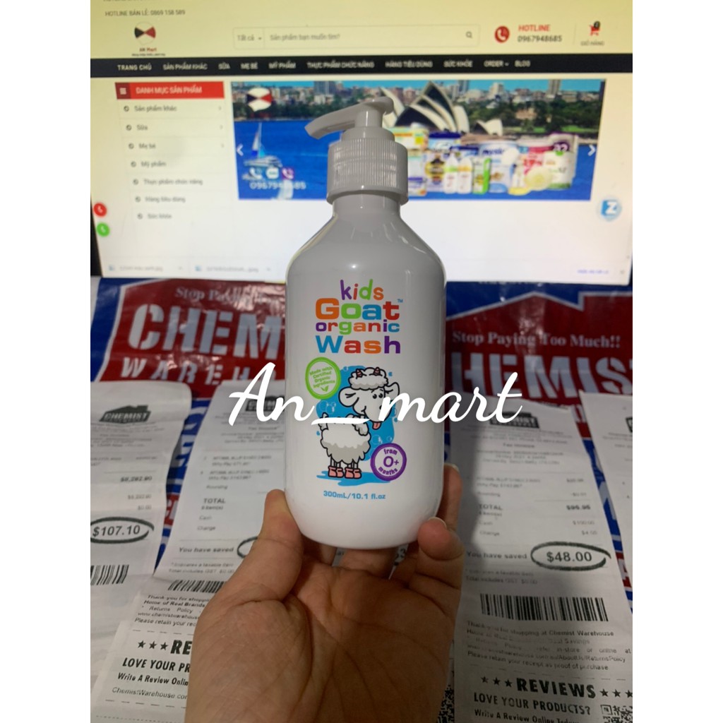 Sữa Tắm - Gội Hữu Cơ Từ Sữa Dê Cho Bé Goat Kids Organic All in one 300ml