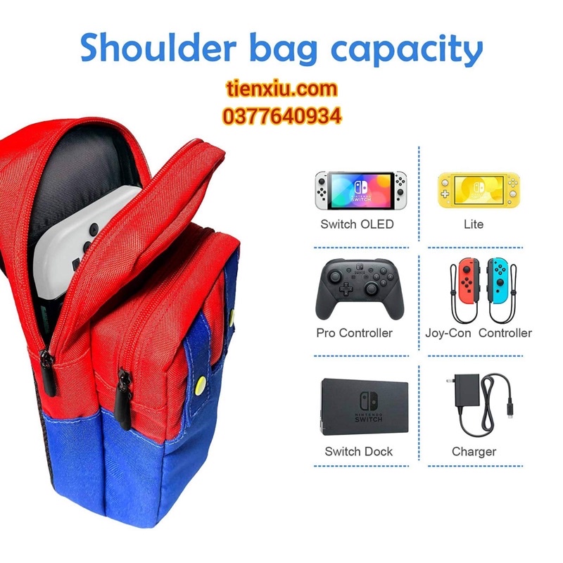 Túi đeo chéo hori poke pika cho3DS /PSP....máy trò chơi Nintendo Switch Oled v1 v2 Lite