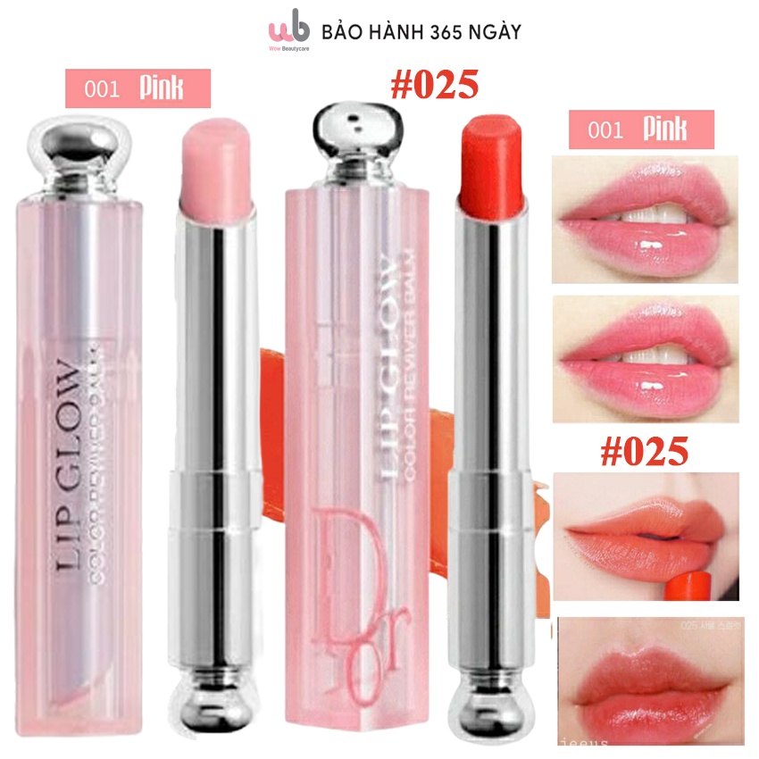 Combo Son Dưỡng Dior 001,025,[Chính Hãng],Dior 025 Màu Đỏ Cam,Thuần Á Đông,Dior 001 Ngọt Ngào,Trong Veo,Tặng Kèm 2 Quà
