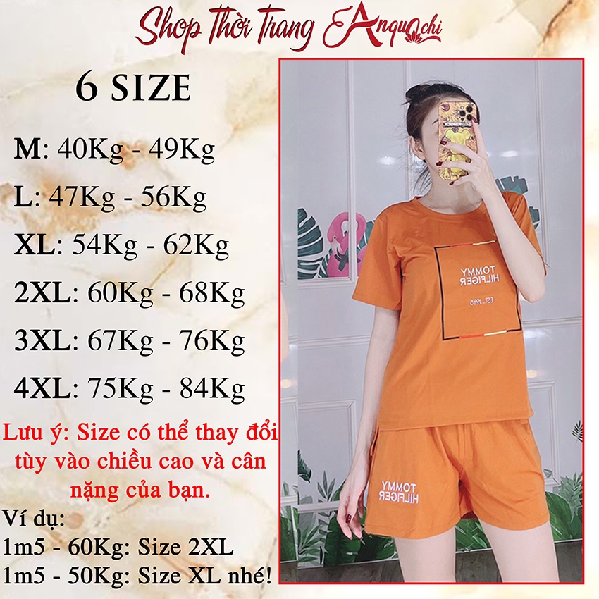 Đồ Bộ Nữ Mặc Nhà Anquachi Đẹp Thun Cotton Nữ Mặc Ngủ Ở Nhà Dễ Thương Quần Đùi Cute A048