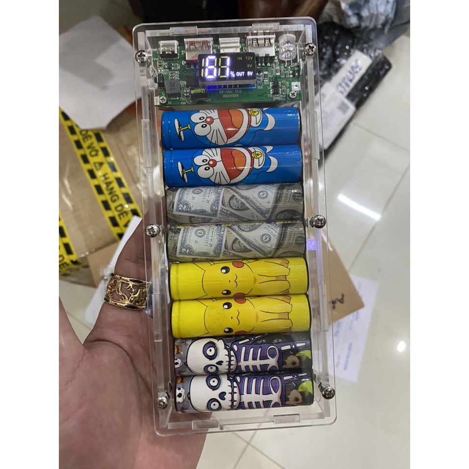 (ĐỌC KĨ LƯU Ý ) Box sạc dự phòng mica trong suốt mạch sạc nhanh QC 3.0 chip W332. BN.