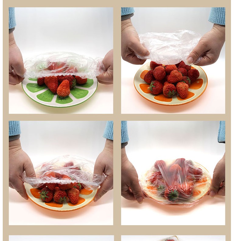 SET 100 BỌC MÀNG BỌC THỰC PHẨM BÓ CHUN Túi Gấu Nâu