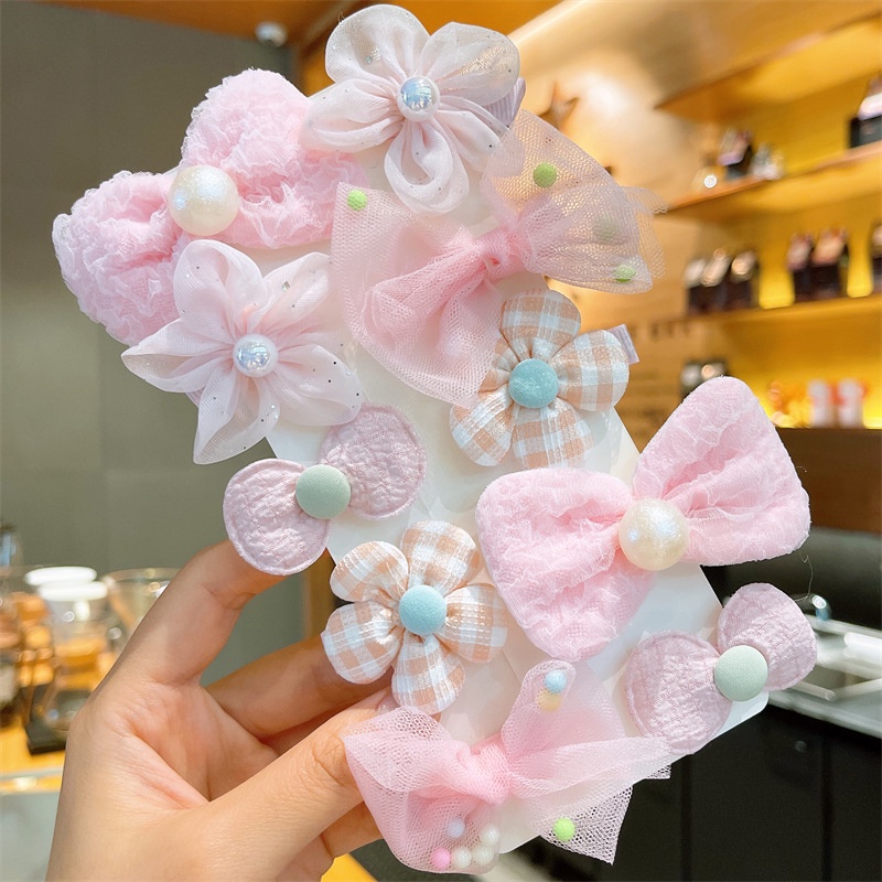 Kẹp Tóc Nơ Vải Hoa Xinh Xắn Phong Cách Công Chúa 2022 Cho Bé Gái