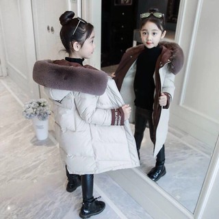 Áo phao mủ lông bé gái 13-47kg thời trang baby cao cấp quảng châu
