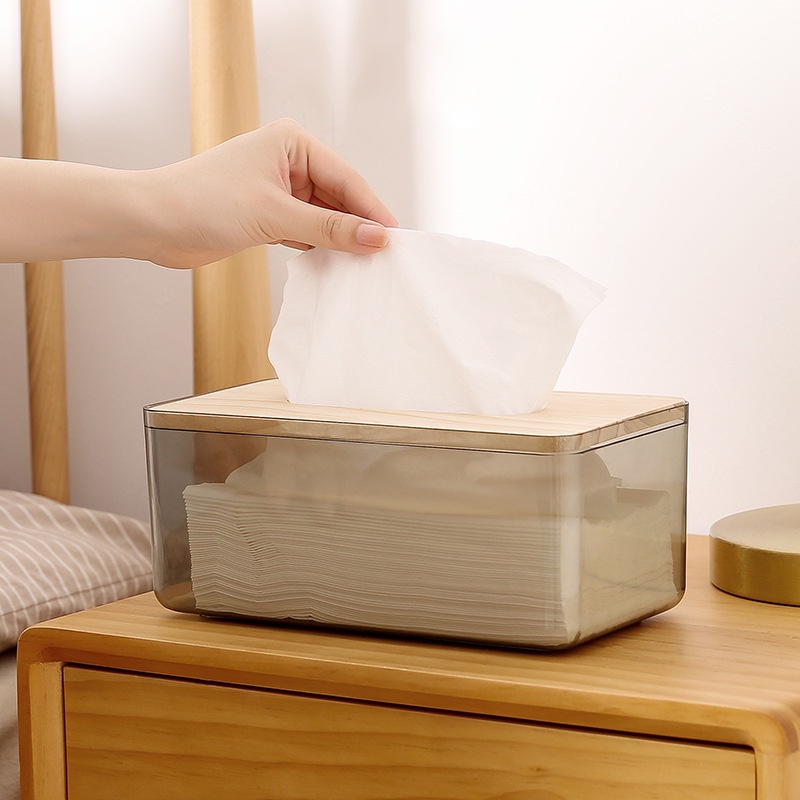 Hộp đựng khăn giấy thiết kế trong suốt tiện dụng cho gia đình