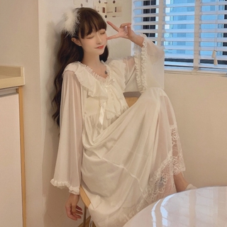 Đầm Ngủ Dáng Rộng Phối Ren Kiểu Công Chúa Dễ Thương Thời Trang Mùa Hè 2021 Cho Bạn Gái