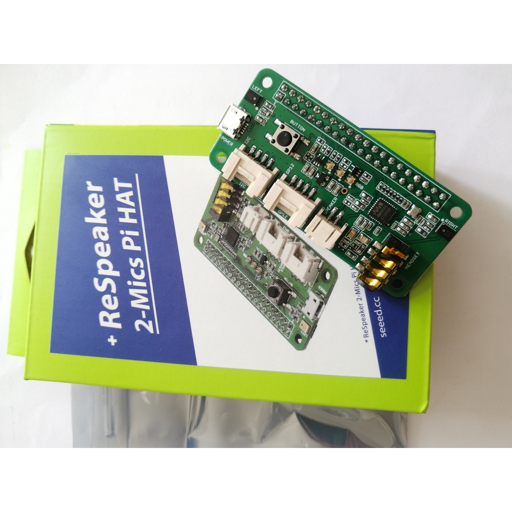 Bo mở rộng ReSpeaker 2-Mics Pi HAT cho Raspberry Pi; dùng trong các ứng dụng âm thanh, google assistant