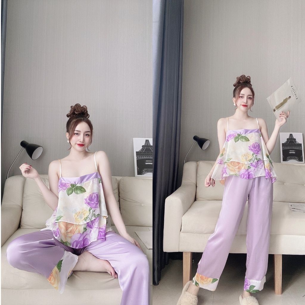 Đồ ngủ nữ❣️FREE SHIP❣️Đồ bộ mặc nhà cao cấp mềm mại xinh xắn <63kg | BigBuy360 - bigbuy360.vn