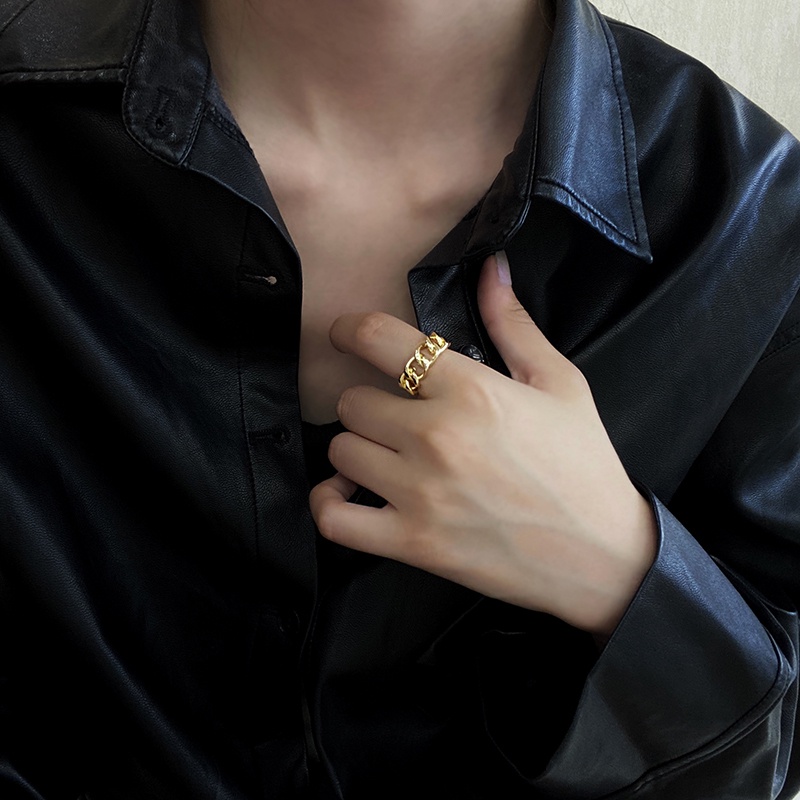Nhẫn Phối Dây Xích Phong Cách Âu Mỹ Thời Trang Cá Tính