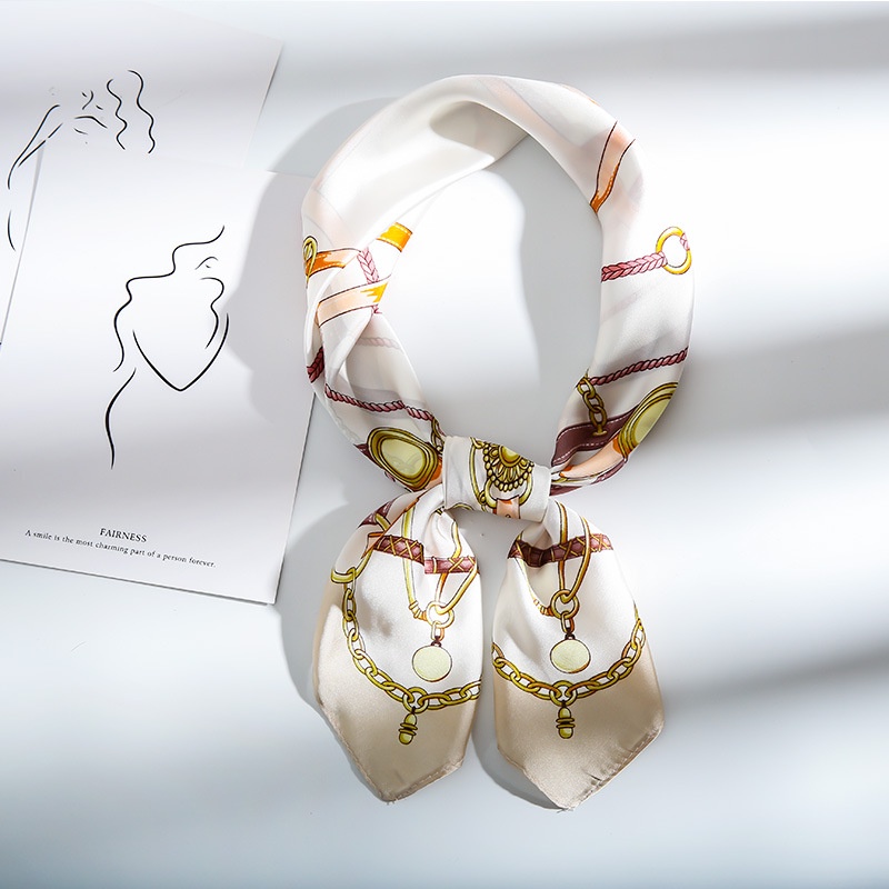 Khăn Choàng Cổ Hình Vuông Vải Lụa Mỏng Dáng Dài Phong Cách Hàn Quốc Thời Trang Thu Đông Cho Nữ