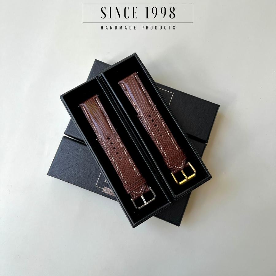 Dây Da Đồng Hồ Nam Kỳ Đà 20mm 22mm, Da Thật, Handmade, Chống Nước, Chính Hãng, Bảo Hành 12 Tháng