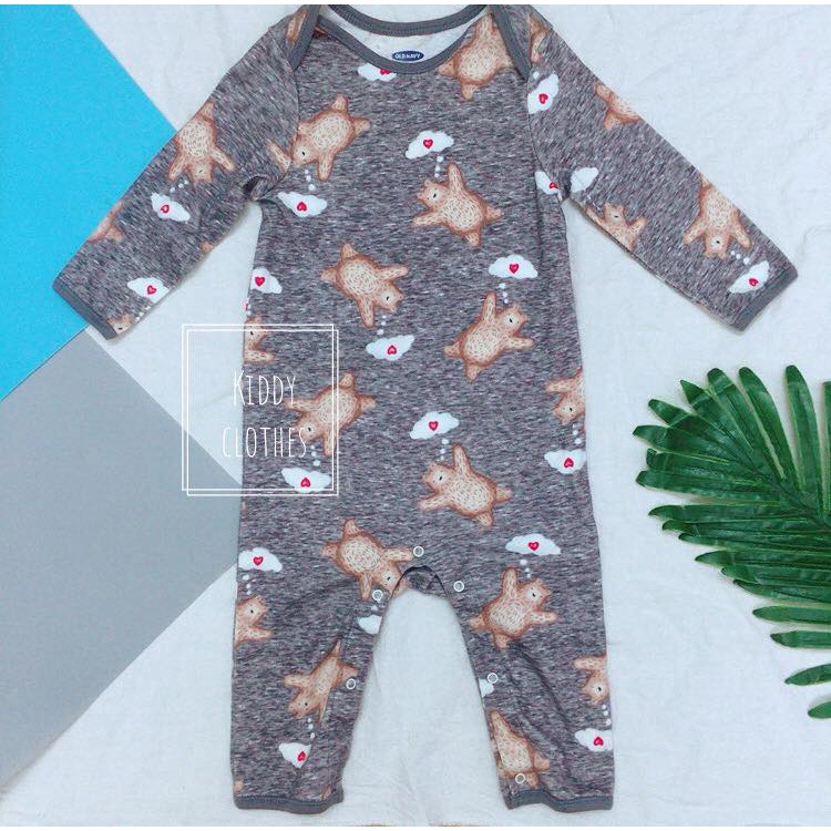 Body không vớ chất cotton dư xịn bé trai - Xám gấu