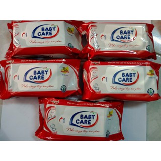 Combo 05 Gói Khăn ướt Babycare 30 tờ Mùi Phấn