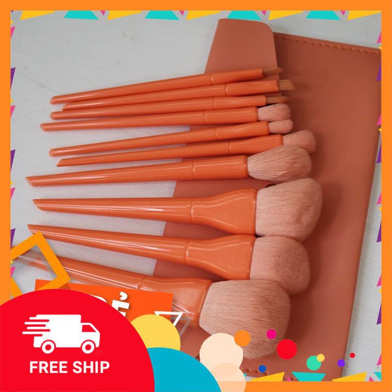 [Hàng mới về] Bộ cọ trang điểm cao cấp 10 cây đầu cọ mềm mịn kèm bao da🍎🍎 | BigBuy360 - bigbuy360.vn