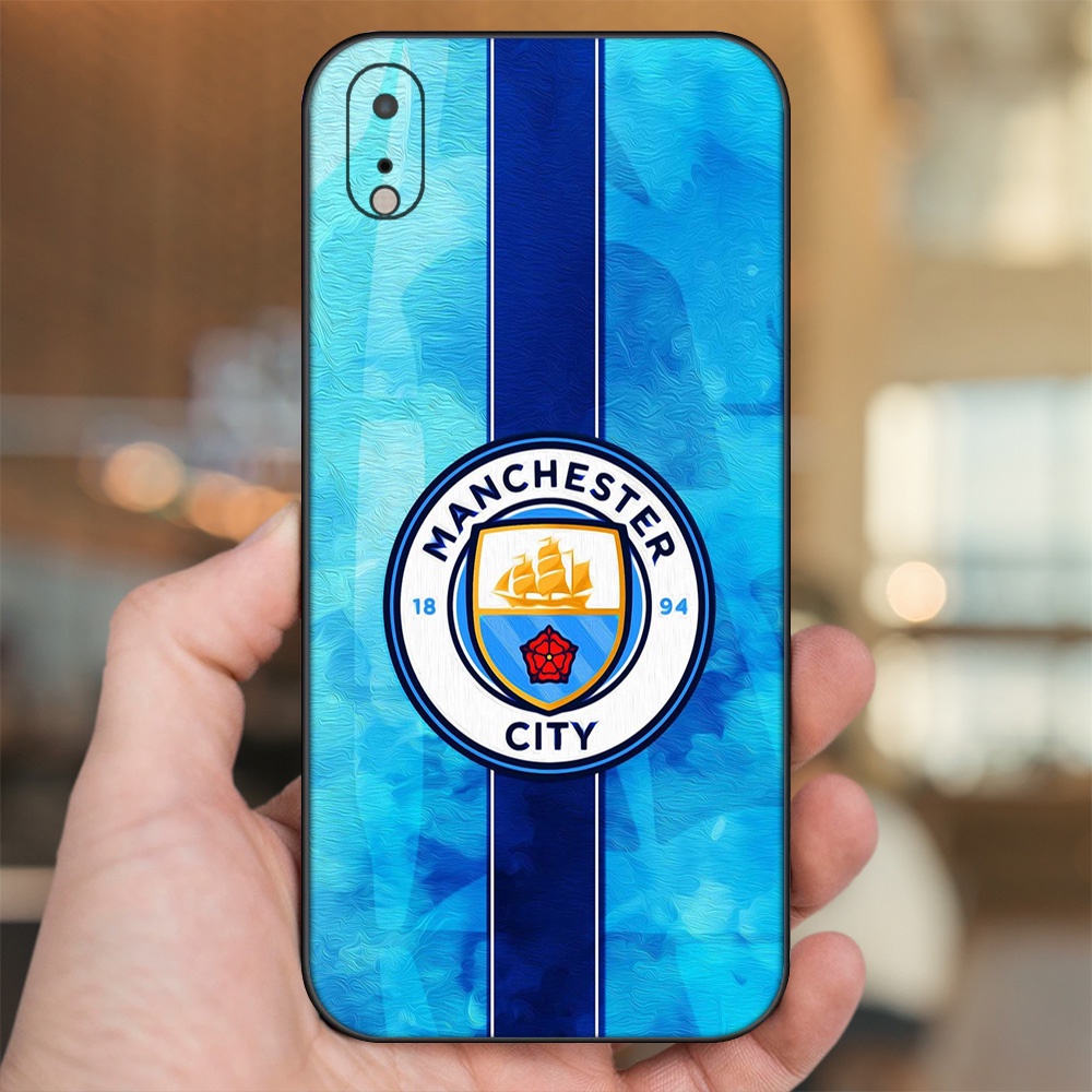 Ốp lưng iPhone Xr dẻo đen cạnh vuông in hình Manchester City MC