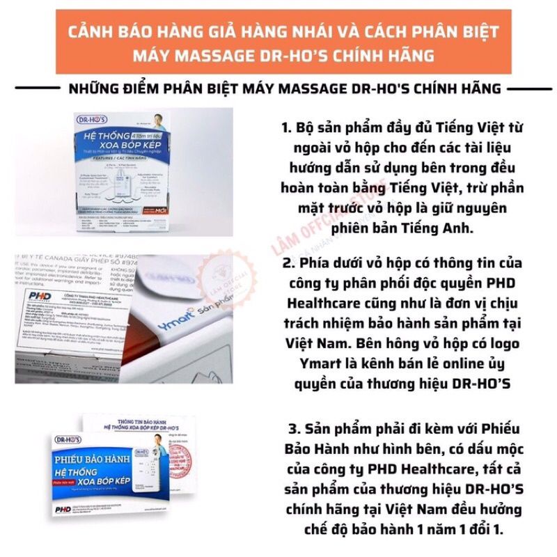 Máy massage, máy massage xung điện trị liệu DR HO'S 4 miếng dán