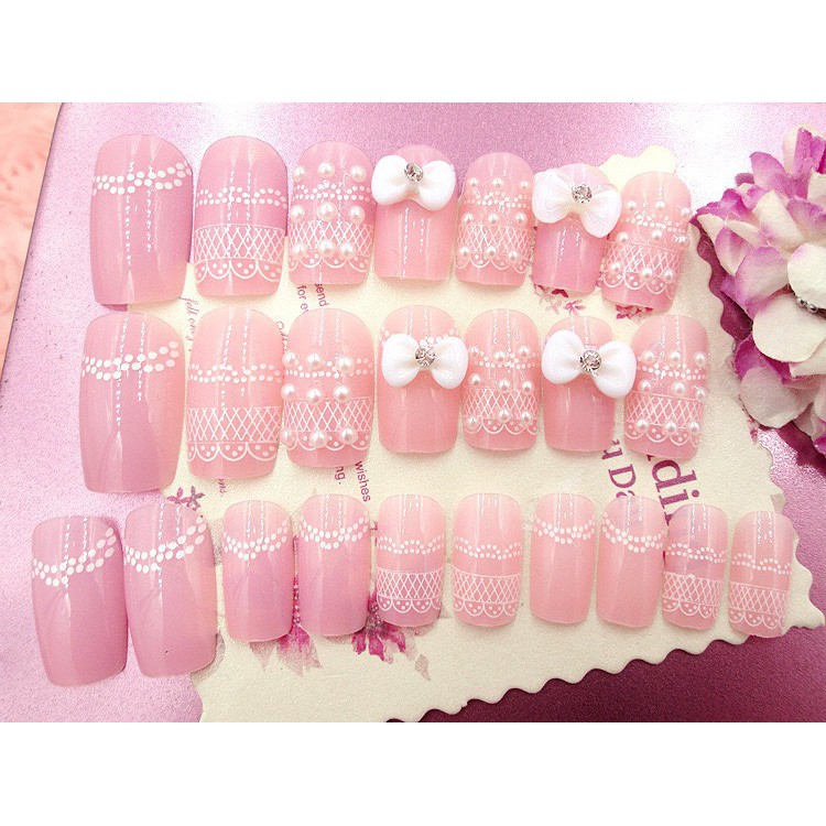 [BST NAIL] Set 24 Móng Tay Giả Cao Cấp Sang Trọng Đính Đá AnPhong Store.