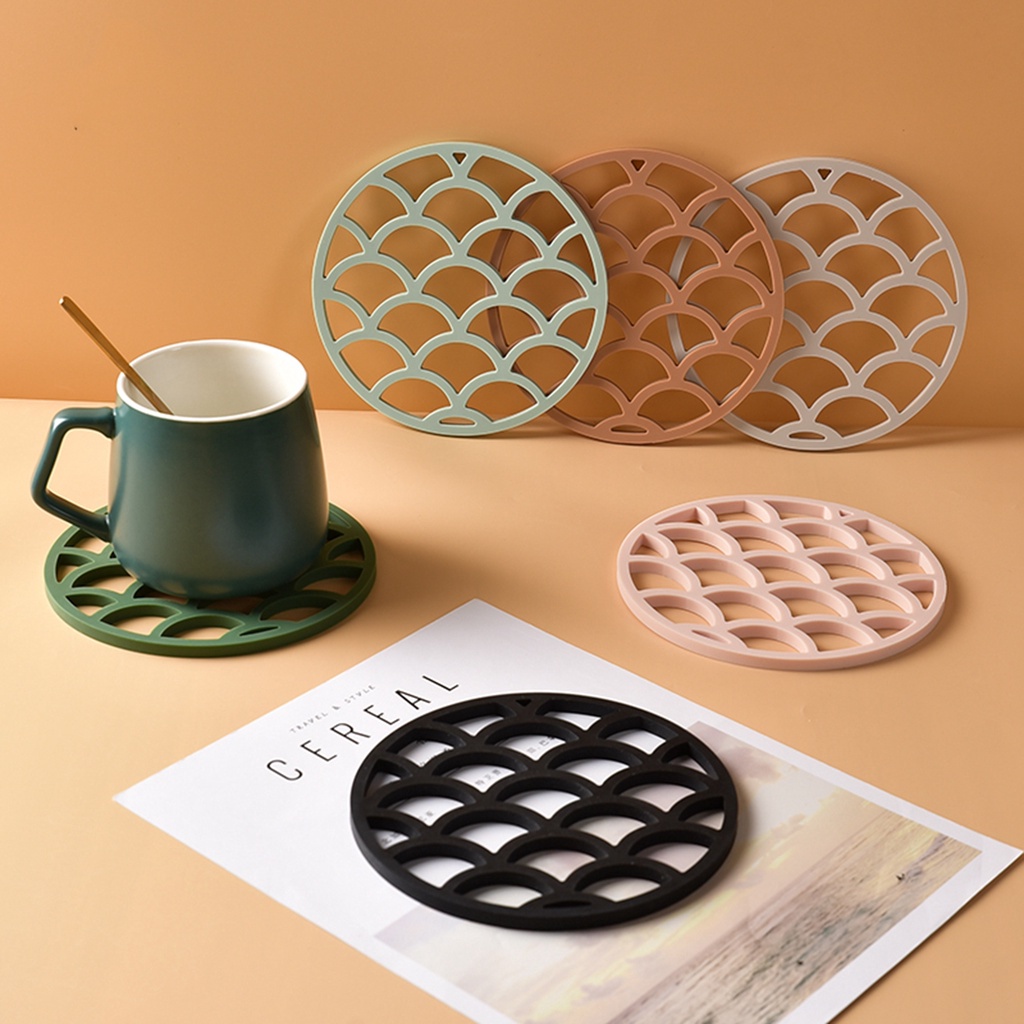 YIYU Miếng lót nồi cách nhiệt chống trượt bằng silicone nhiều màu phong cách Bắc Âu cao cấp