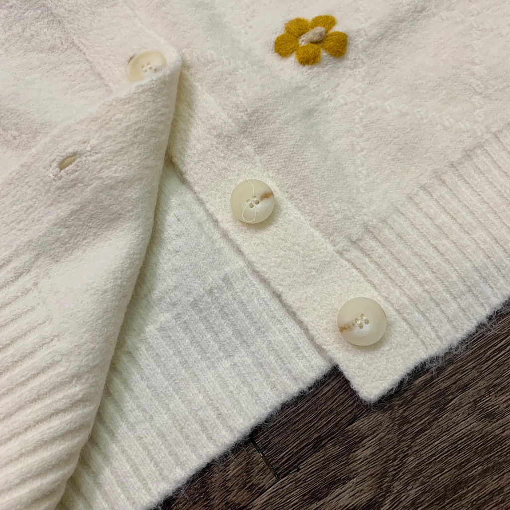 Cardigan len thêu hoa nhiều màu freesize - 84A02
