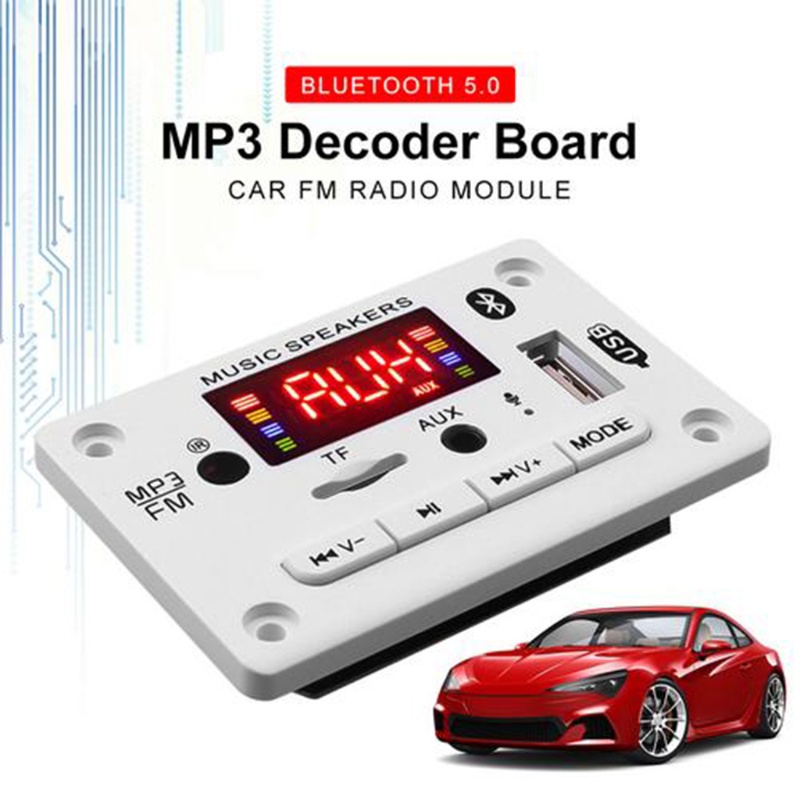Bảng Mạch Giải Mã Bluetooth MP3 USB TF FM Radio Cho Xe Hơi